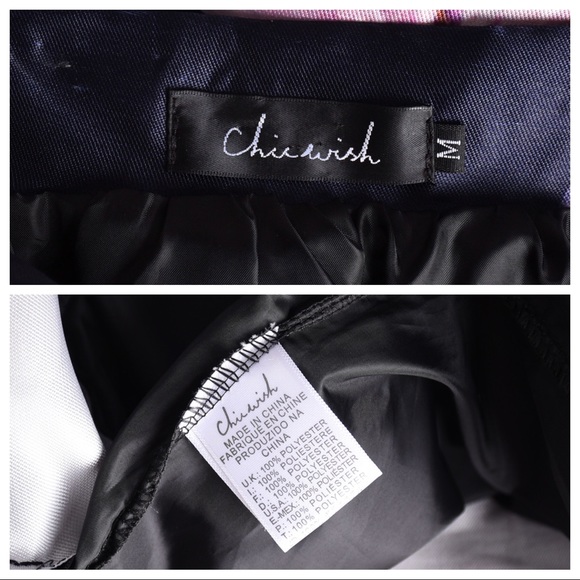 Chicwish Peach Blossom Floral Midi Full Skirt Navy - Picture 7 of 8